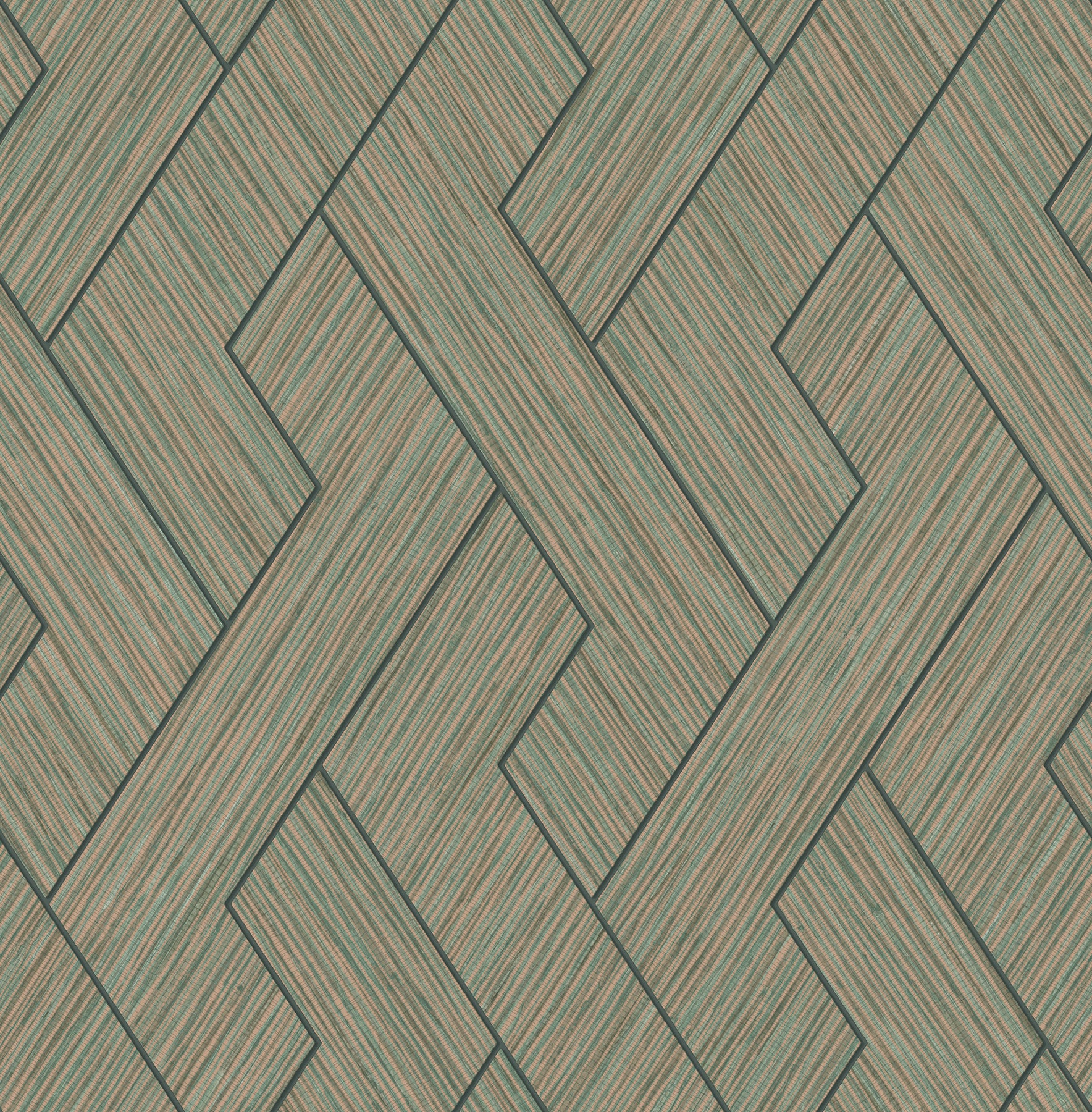 Advantage Ember Copper Geometric Basketweave Wallpaper, 20.5-in by 33-ft