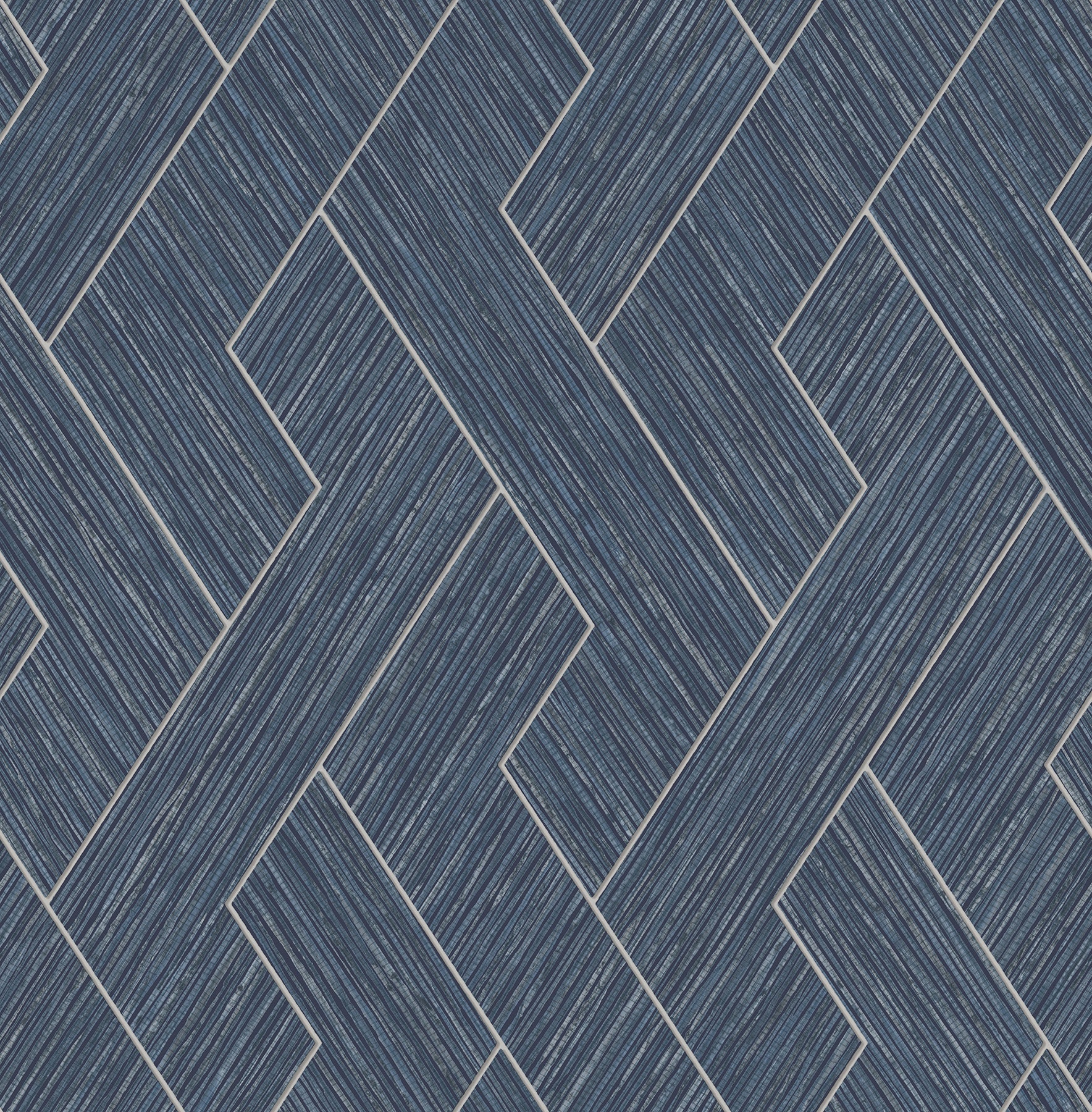 Advantage Ember Indigo Geometric Basketweave Wallpaper, 20.5-in by 33-ft