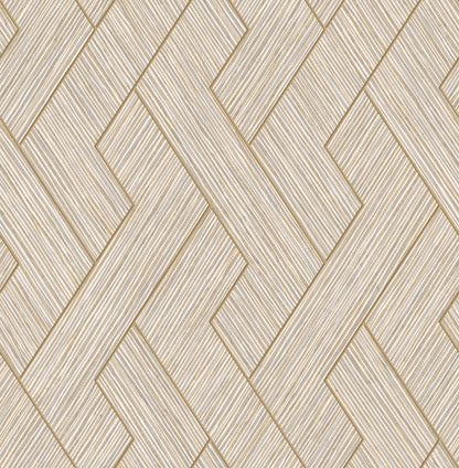 Advantage Ember Taupe Geometric Basketweave Wallpaper, 20.5-in by 33-ft