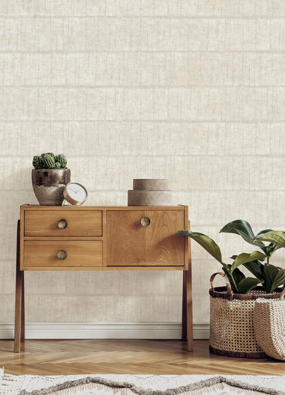 Advantage Blake Bone Texture Stripe Wallpaper, 20.5-in by 33-ft