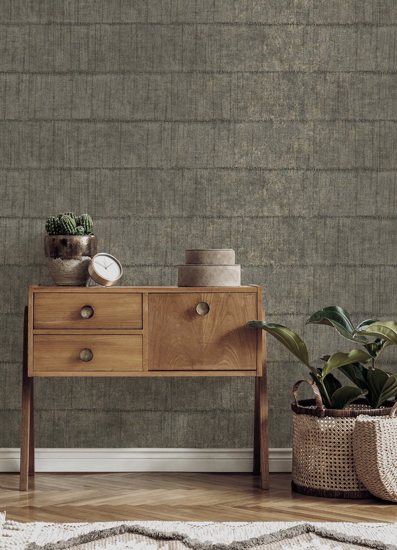 Advantage Blake Dark Grey Texture Stripe Wallpaper, 20.5-in by 33-ft