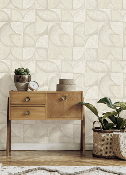 Advantage Addison Stone Retro Geo Wallpaper, 20.5-in by 33-ft