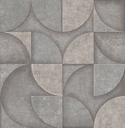 Advantage Addison Grey Retro Geo Wallpaper, 20.5-in by 33-ft