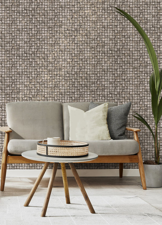 Advantage Kingsley Grey Tiled Wallpaper, 20.5-in by 33-ft