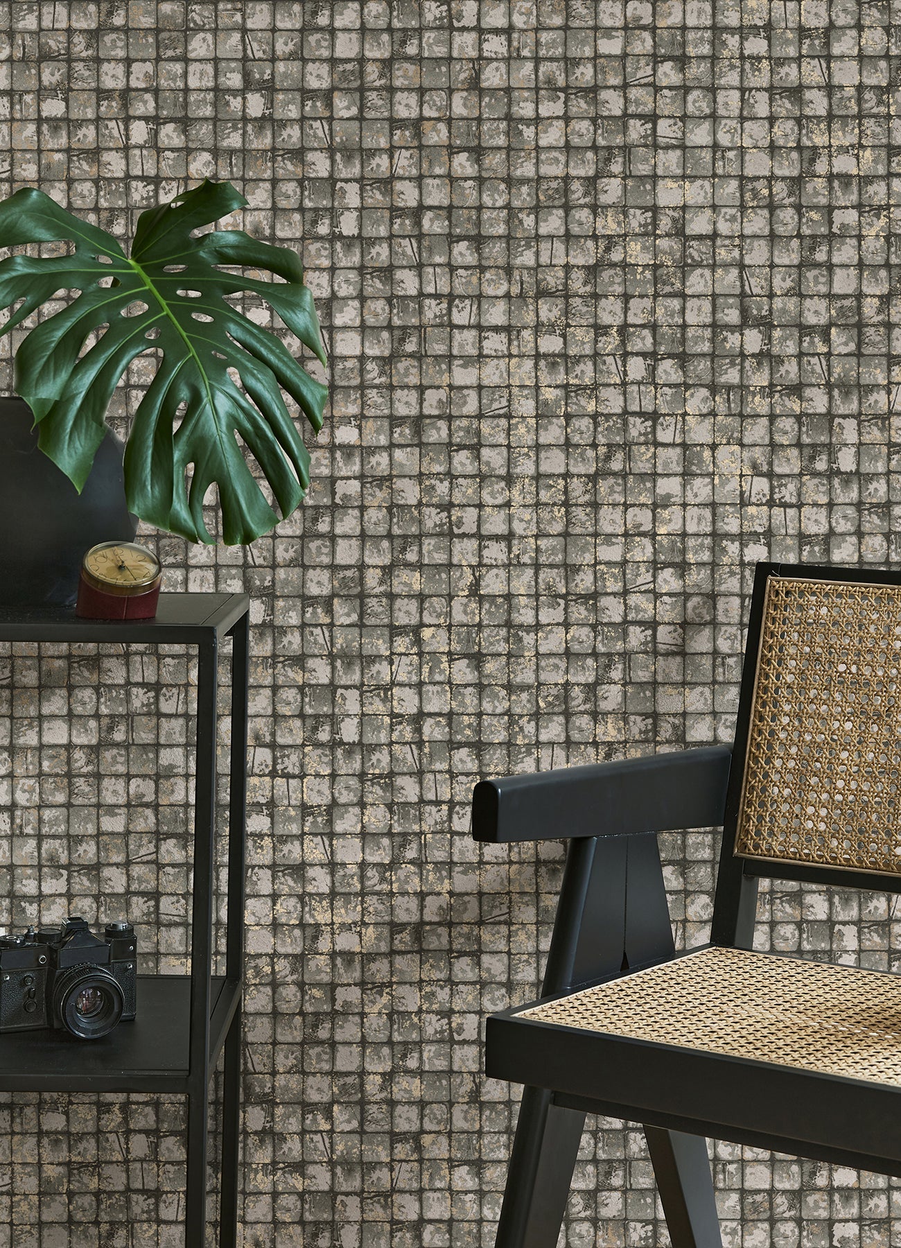 Advantage Kingsley Grey Tiled Wallpaper, 20.5-in by 33-ft