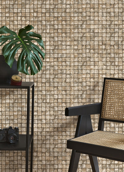 Advantage Kingsley Neutral Tiled Wallpaper, 20.5-in by 33-ft