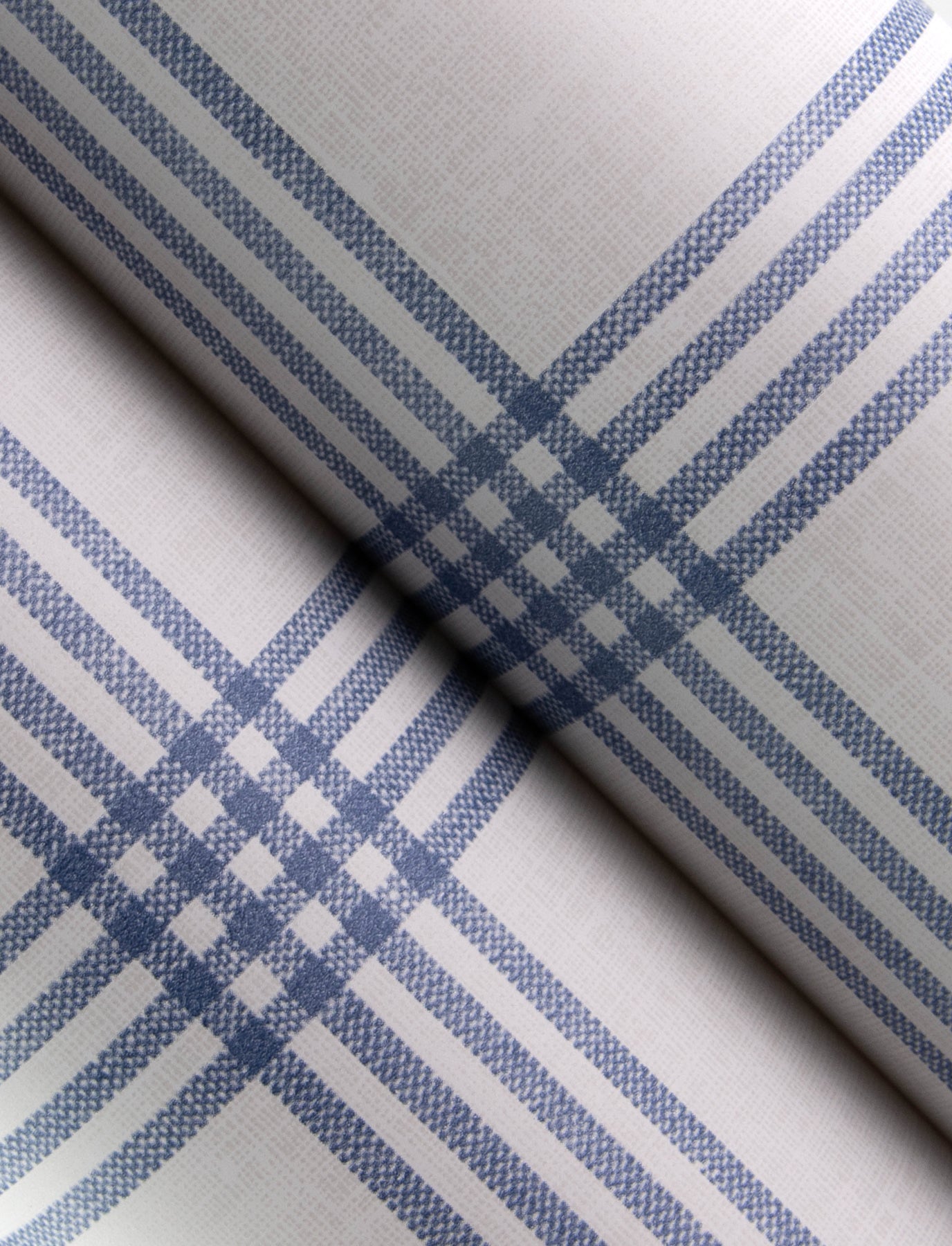 Chesapeake Twain Denim Plaid Wallpaper, 20.5-in by 33-ft