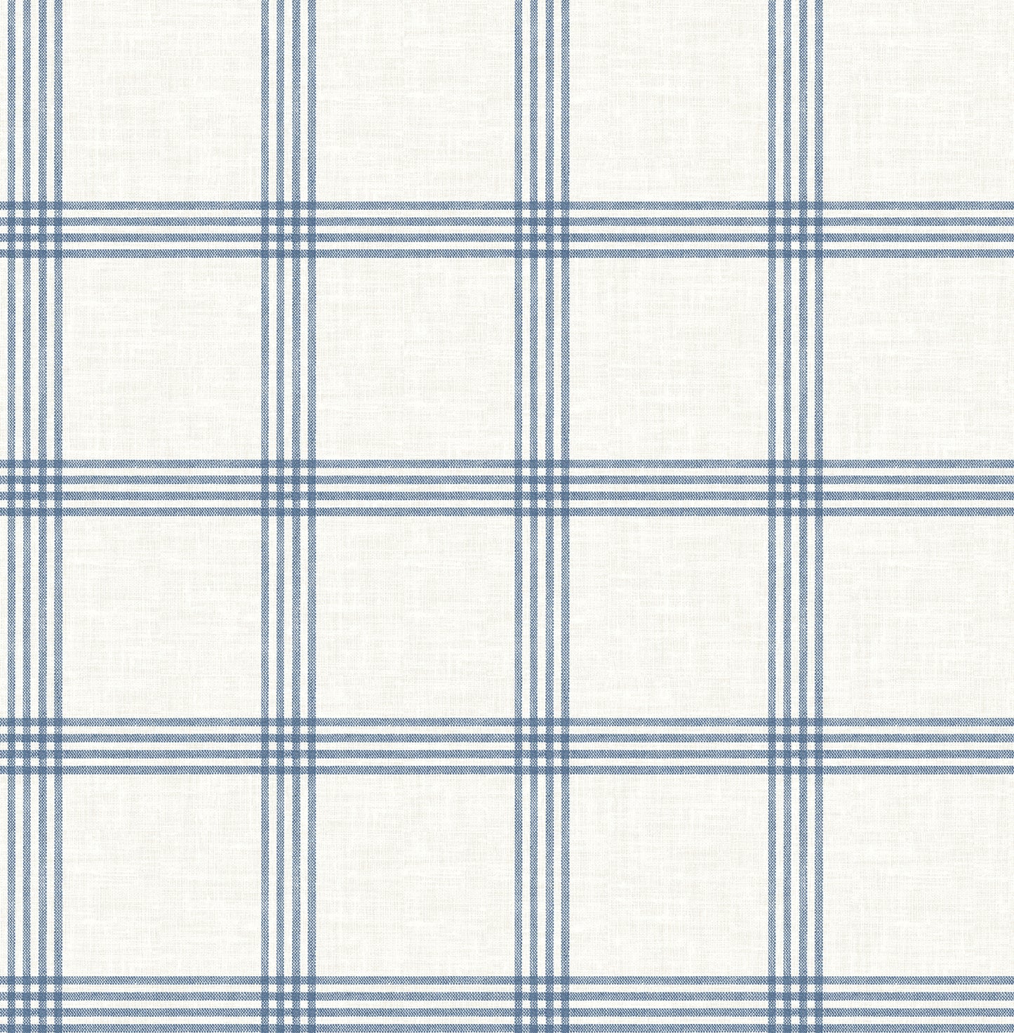 Chesapeake Twain Denim Plaid Wallpaper, 20.5-in by 33-ft