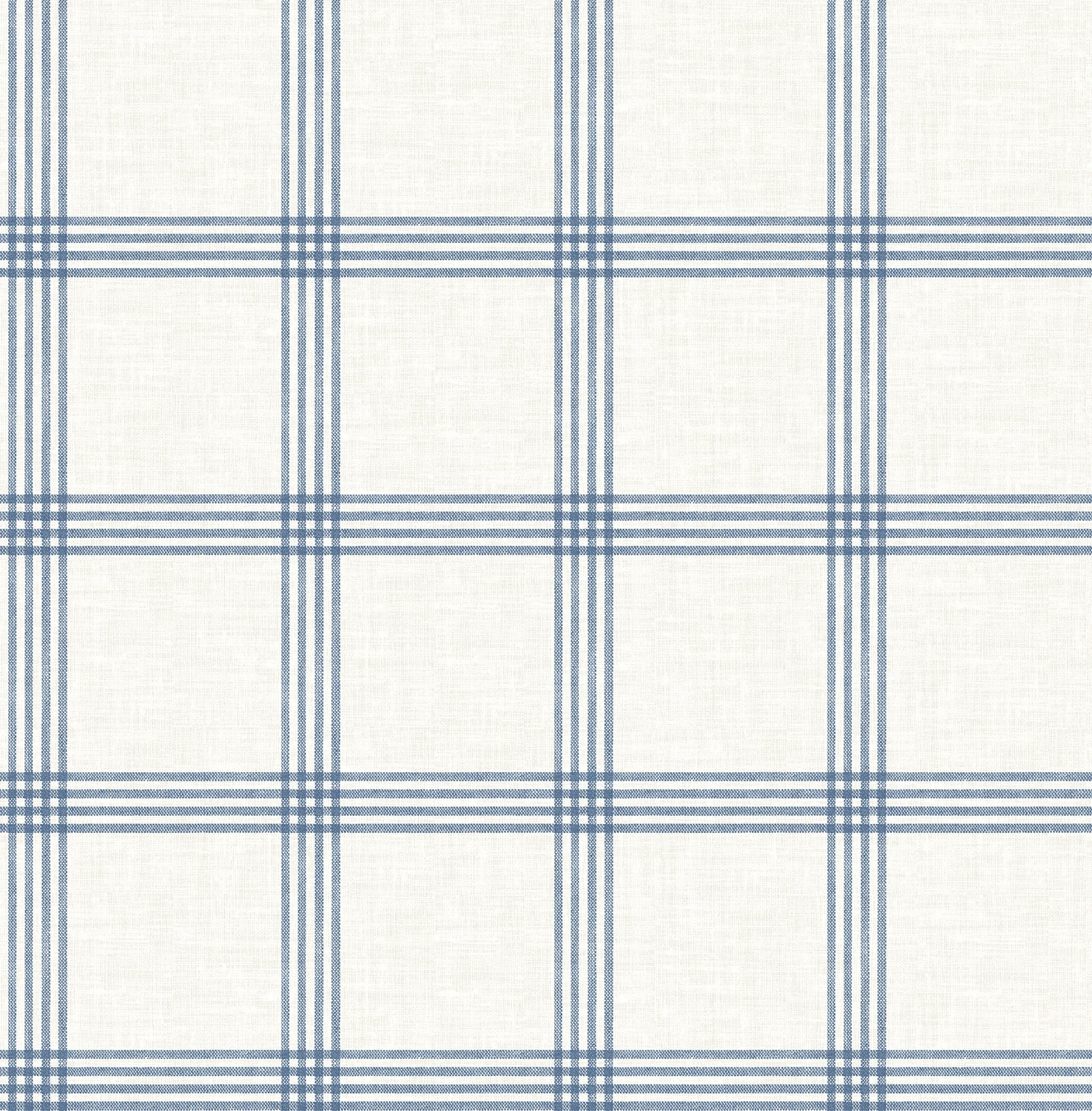 Chesapeake Twain Denim Plaid Wallpaper, 20.5-in by 33-ft