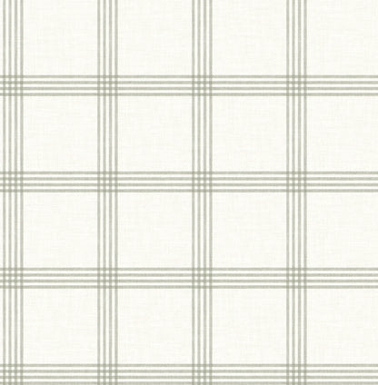 Chesapeake Twain Green Plaid Wallpaper, 20.5-in by 33-ft