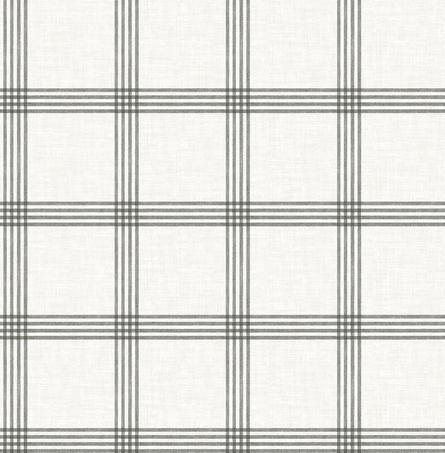 Chesapeake Twain Charcoal Plaid Wallpaper, 20.5-in by 33-ft