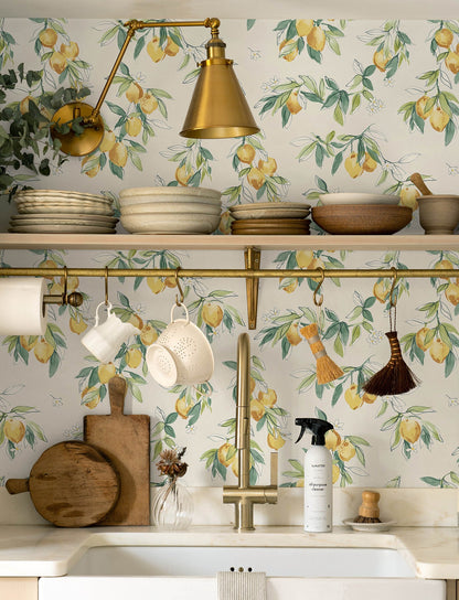 Chesapeake Lemonade Yellow Citrus Wallpaper, 20.5-in by 33-ft