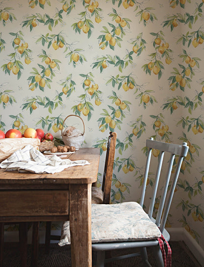 Chesapeake Lemonade Yellow Citrus Wallpaper, 20.5-in by 33-ft