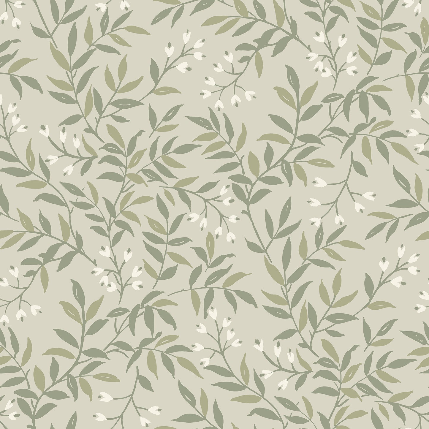 Chesapeake Senna Green Budding Vines Wallpaper, 20.5-in by 33-ft