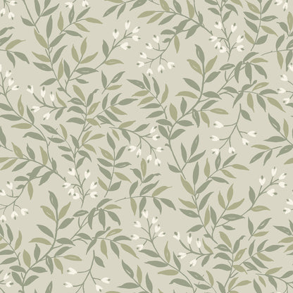 Chesapeake Senna Green Budding Vines Wallpaper, 20.5-in by 33-ft