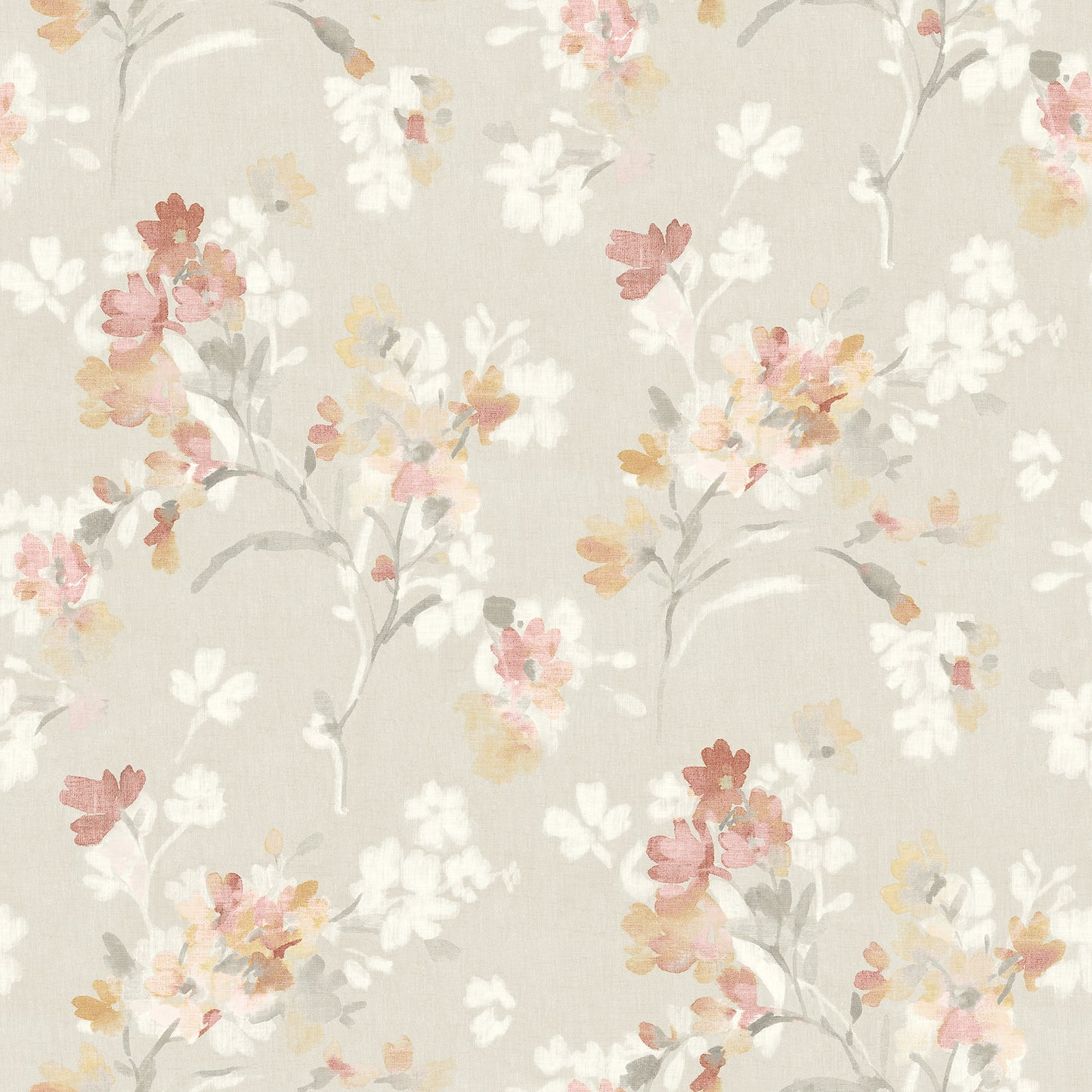 Chesapeake Azalea Ruby Floral Branches Wallpaper, 20.5-in by 33-ft