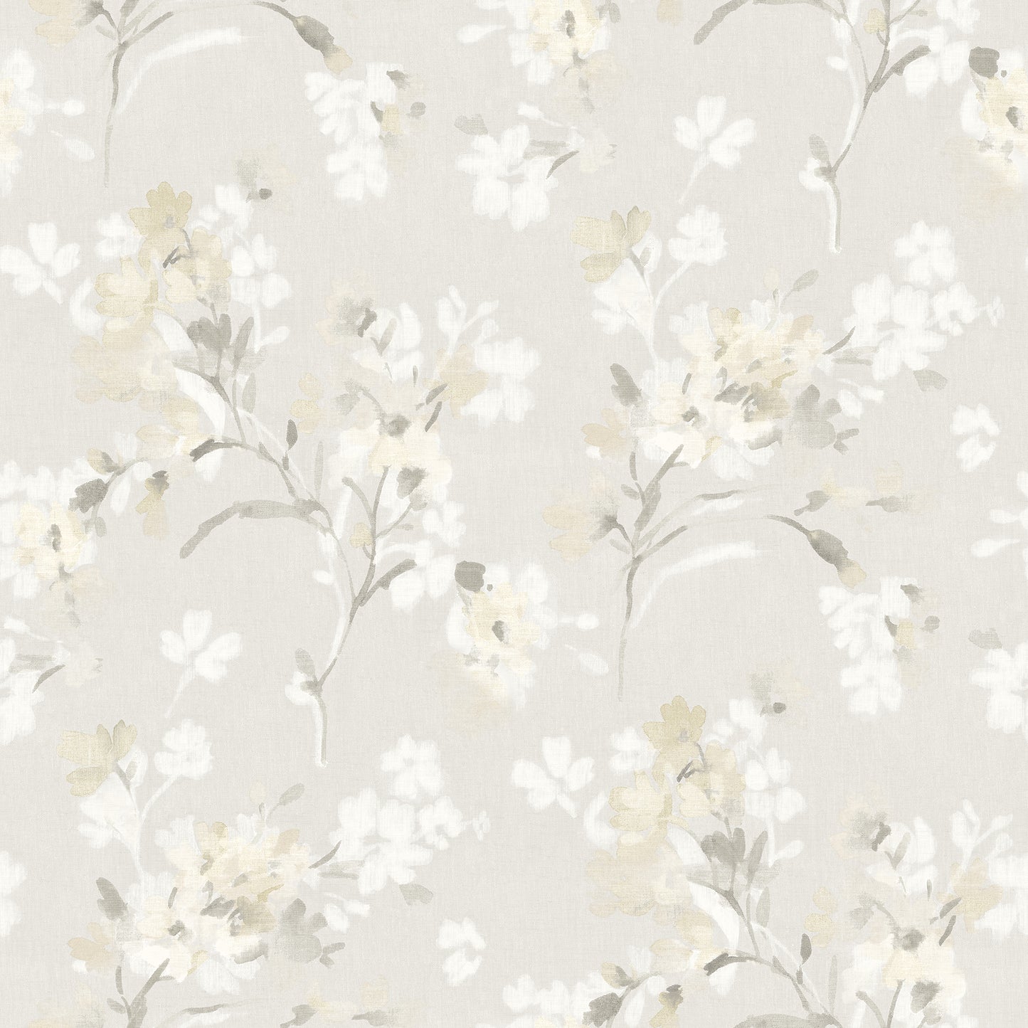 Chesapeake Azalea Neutral Floral Branches Wallpaper, 20.5-in by 33-ft