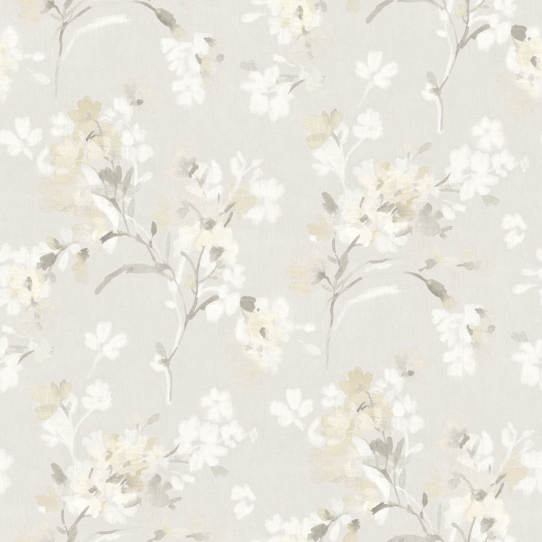 Chesapeake Azalea Neutral Floral Branches Wallpaper, 20.5-in by 33-ft