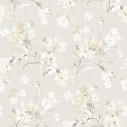 Chesapeake Azalea Neutral Floral Branches Wallpaper, 20.5-in by 33-ft