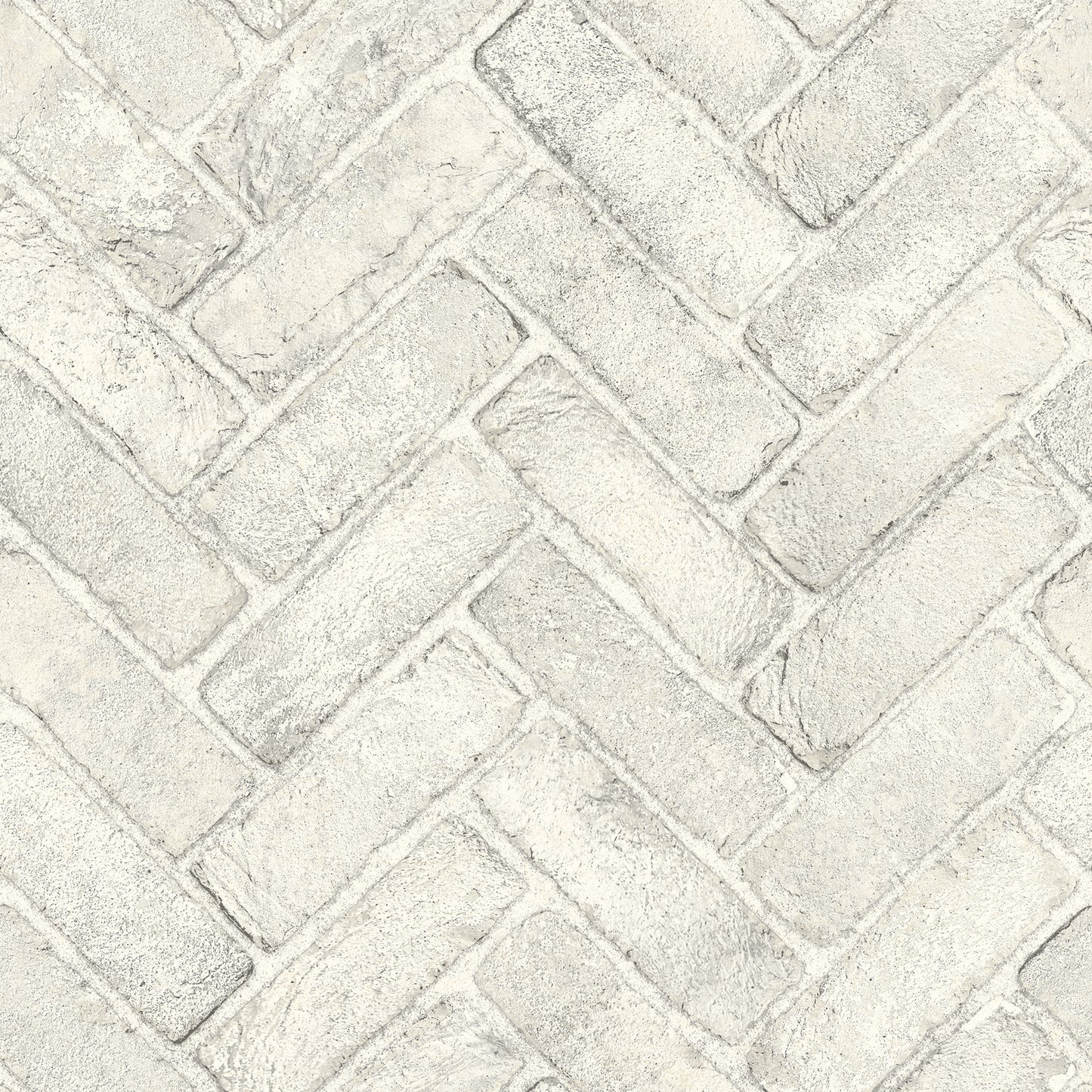 Chesapeake Canelle White Brick Herringbone Wallpaper, 20.5-in by 33-ft