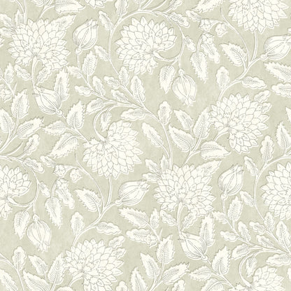 Chesapeake Vadouvan Sage Jacobean Trail Wallpaper, 20.5-in by 33-ft