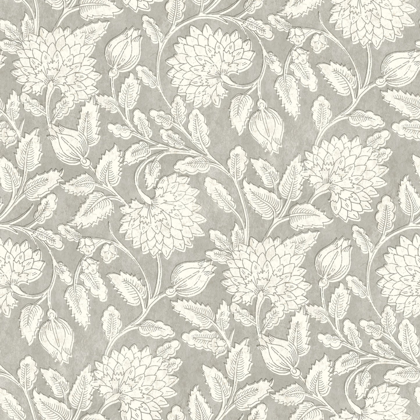 Chesapeake Vadouvan Grey Jacobean Trail Wallpaper, 20.5-in by 33-ft