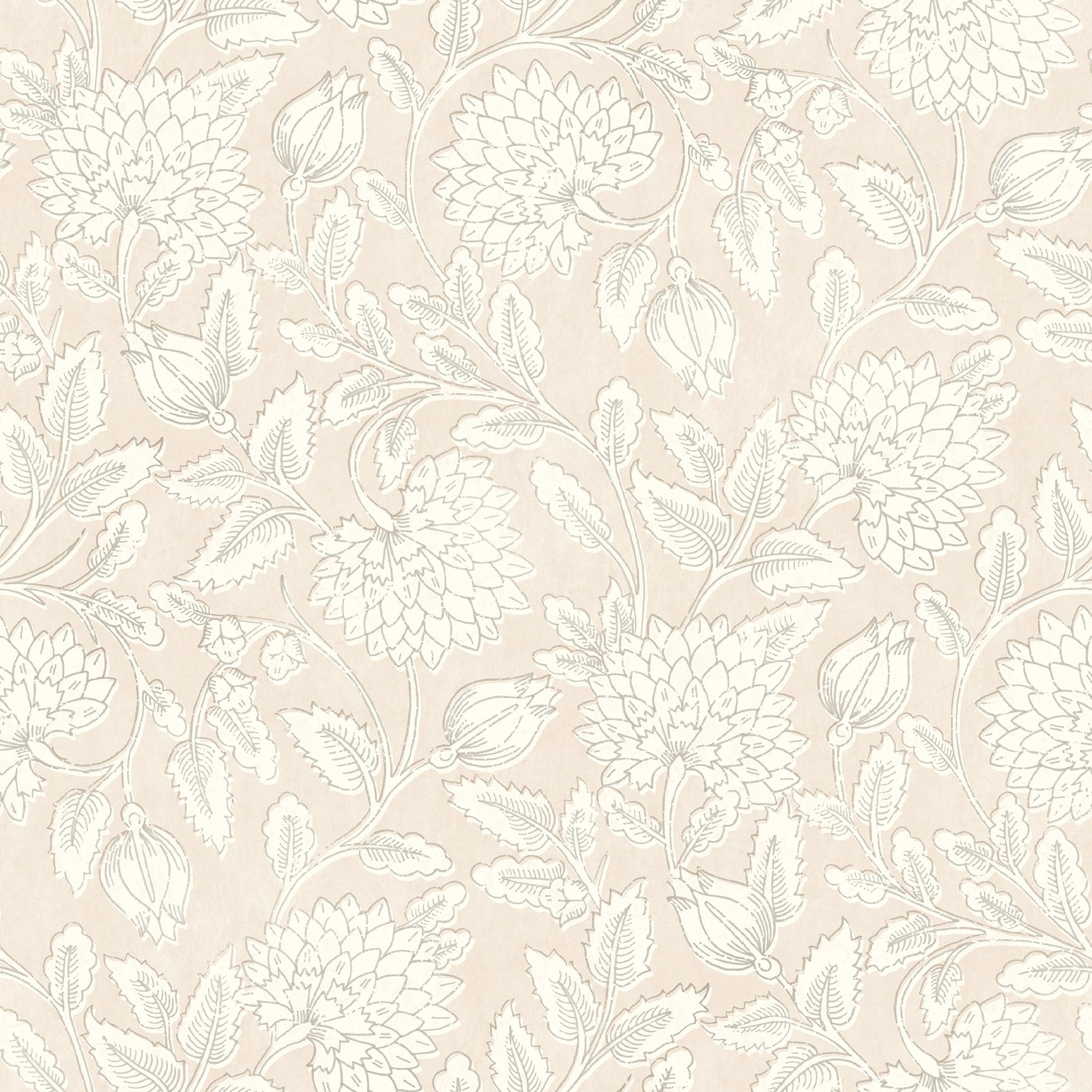 Chesapeake Vadouvan Blush Jacobean Trail Wallpaper, 20.5-in by 33-ft