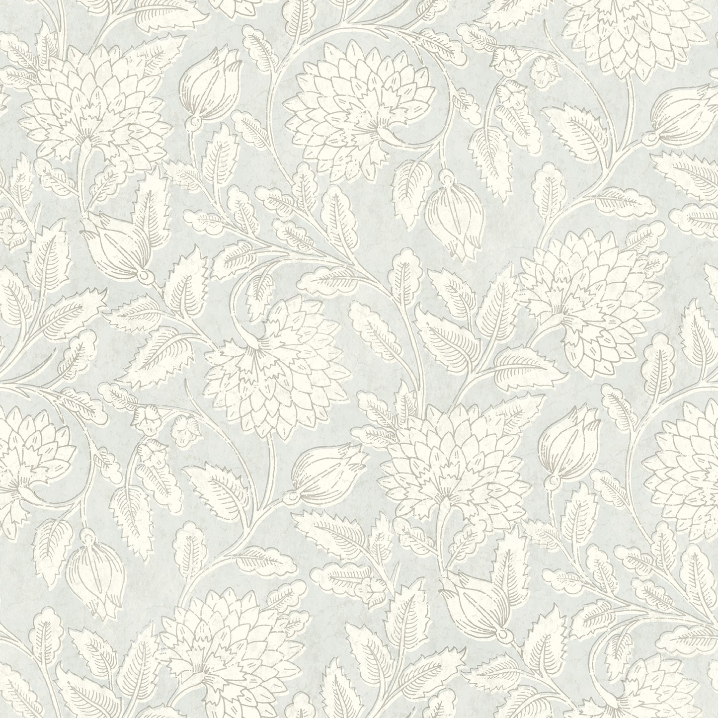 Chesapeake Vadouvan Light Blue Jacobean Trail Wallpaper, 20.5-in by 33-ft