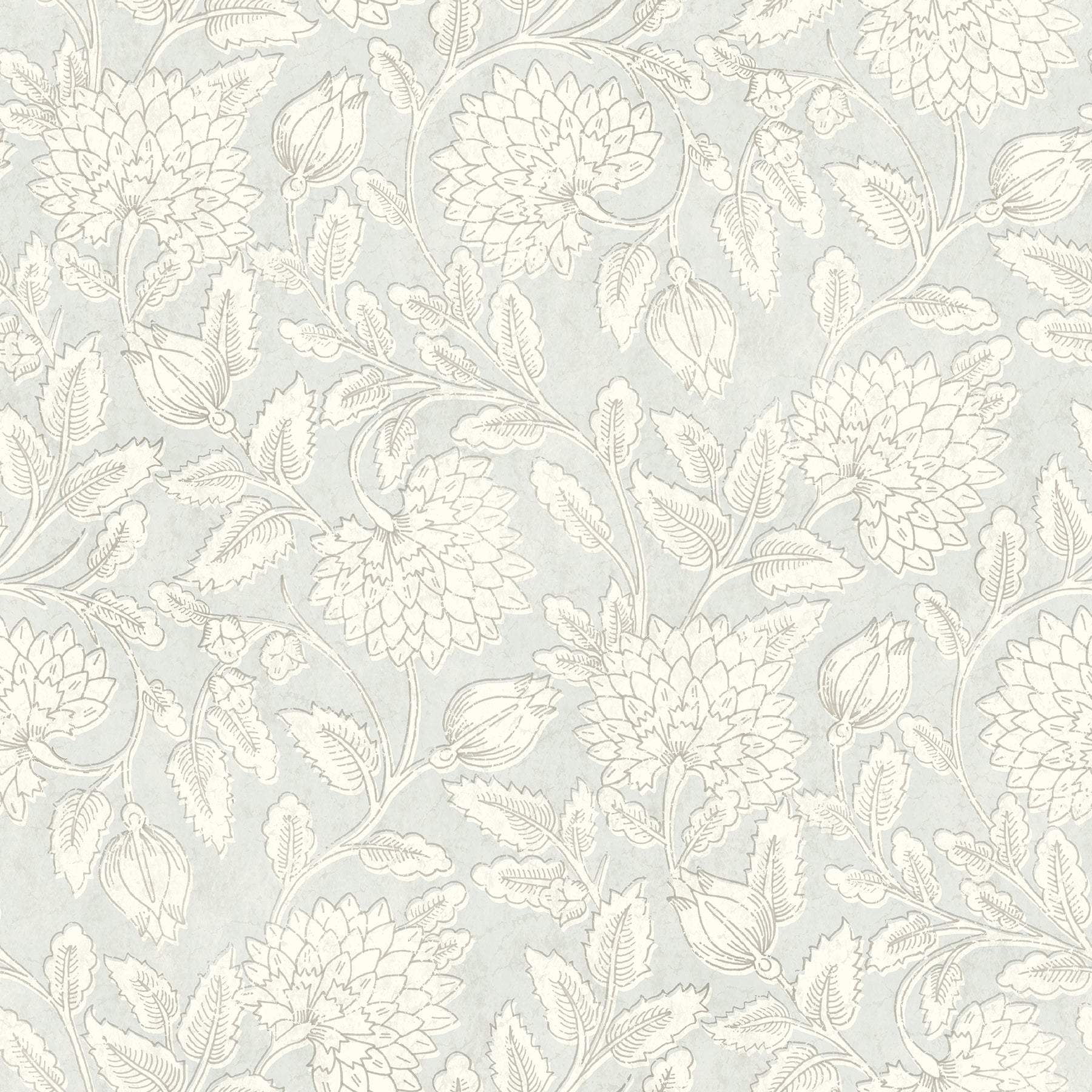 Chesapeake Vadouvan Light Blue Jacobean Trail Wallpaper, 20.5-in by 33-ft