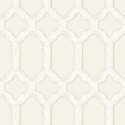 Chesapeake Chervil Cream Trellis Wallpaper, 20.5-in by 33-ft