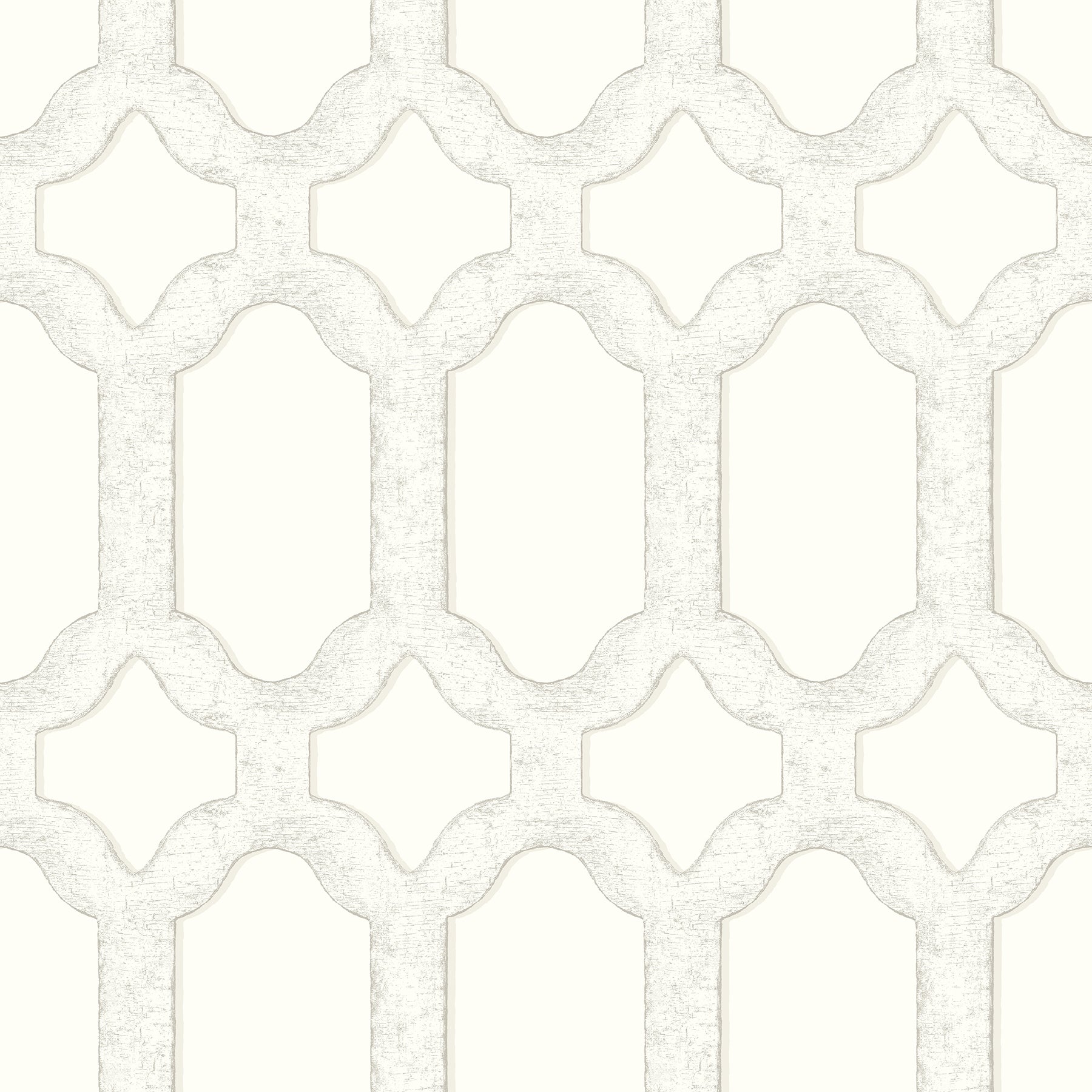 Chesapeake Chervil White Trellis Wallpaper, 20.5-in by 33-ft