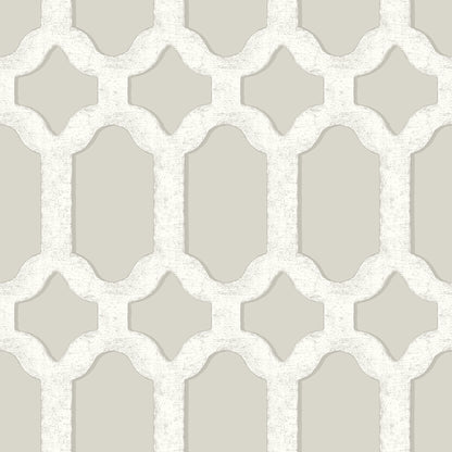 Chesapeake Chervil Light Grey Trellis Wallpaper, 20.5-in by 33-ft