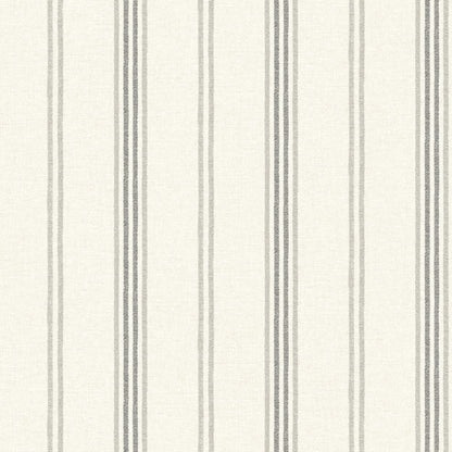 Chesapeake Lovage Charcoal Linen Stripe Wallpaper, 20.5-in by 33-ft