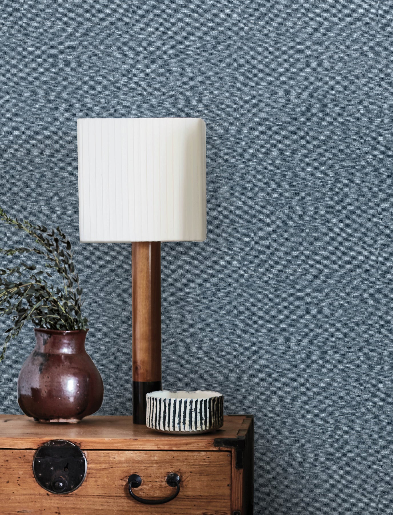 Chesapeake Chambray Denim Fabric Weave Wallpaper, 20.5-in by 33-ft