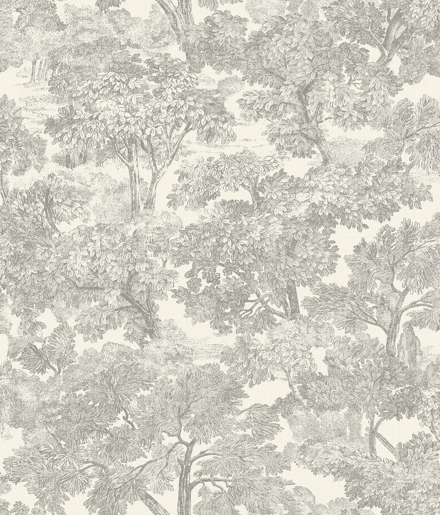 Chesapeake Spinney Grey Toile Wallpaper, 20.5-in by 33-ft