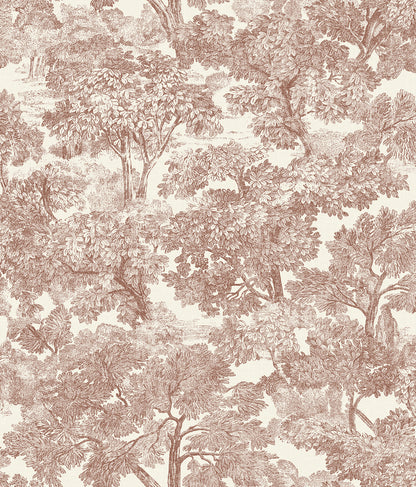 Chesapeake Spinney Red Toile Wallpaper, 20.5-in by 33-ft