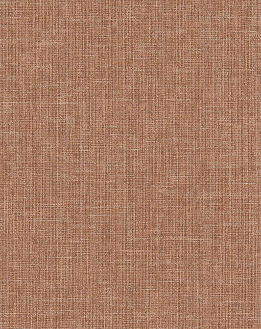 Warner Broadwick Rust Faux Linen Wallpaper, 26-in by 30-ft