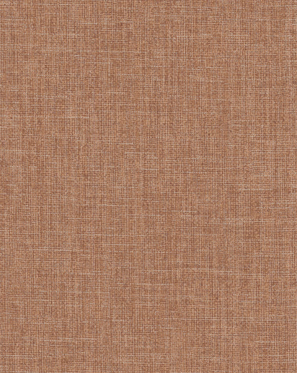 Warner Broadwick Rust Faux Linen Wallpaper, 26-in by 30-ft