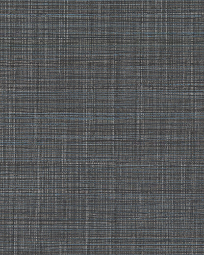 Warner Premiere Charcoal Faux Linen Wallpaper, 26-in by 30-ft