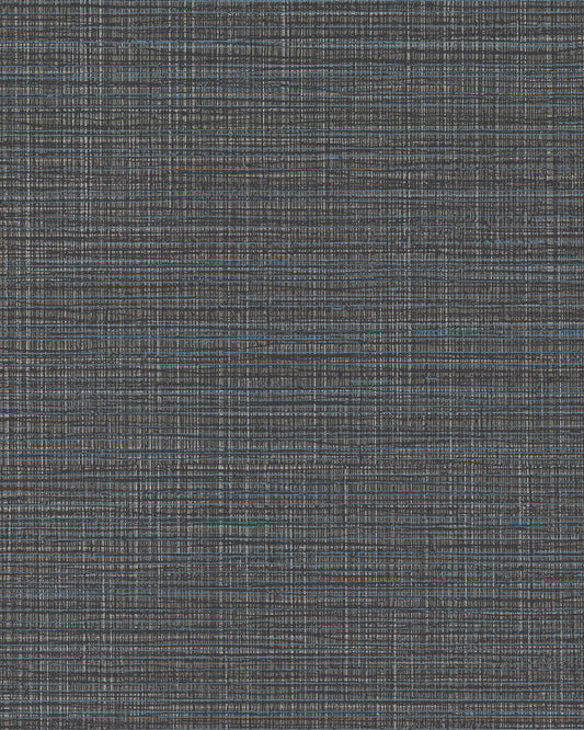 Warner Premiere Charcoal Faux Linen Wallpaper, 26-in by 30-ft