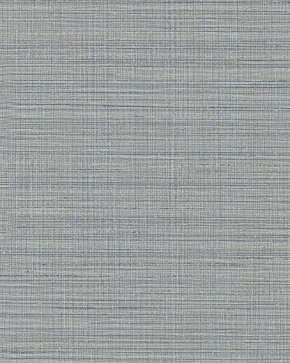 Warner Premiere Blue Faux Linen Wallpaper, 26-in by 30-ft