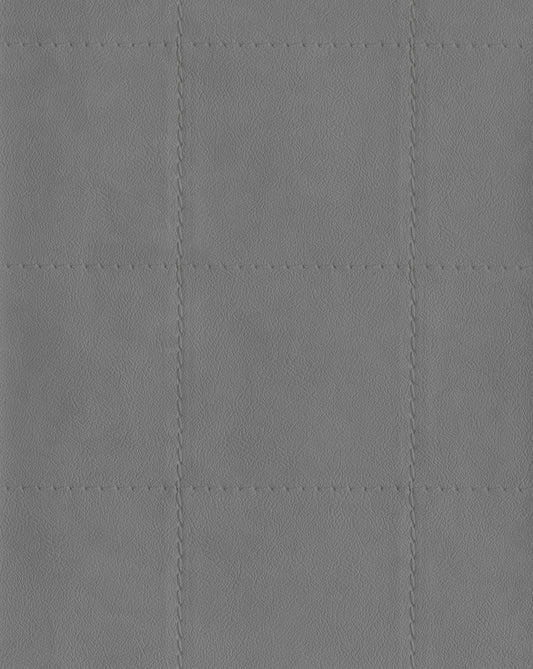 Warner Fair 'N Square Grey Faux Leather Wallpaper, 27-in by 27-ft