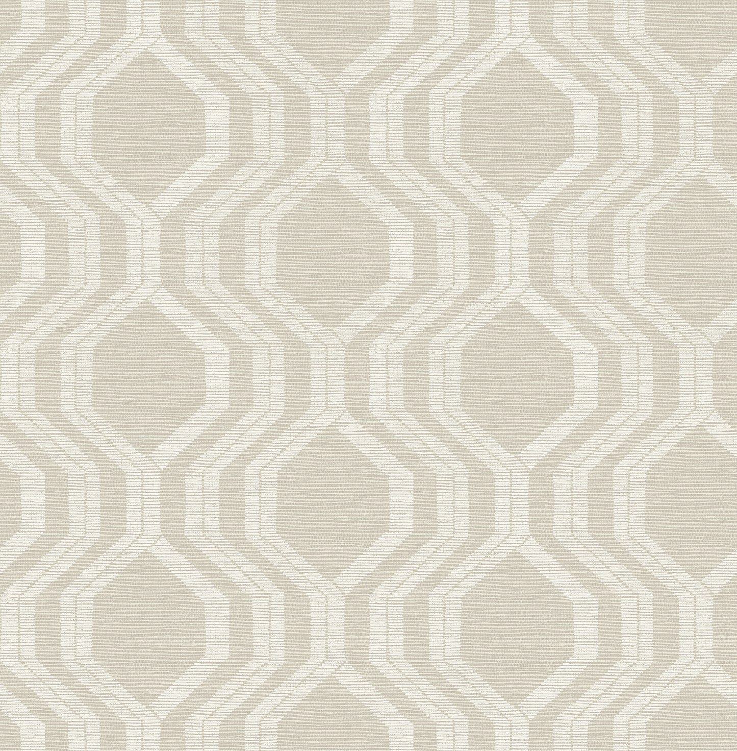 A-Street Prints Burton Neutral Modern Ogee Wallpaper, 20.5-in by 33-ft