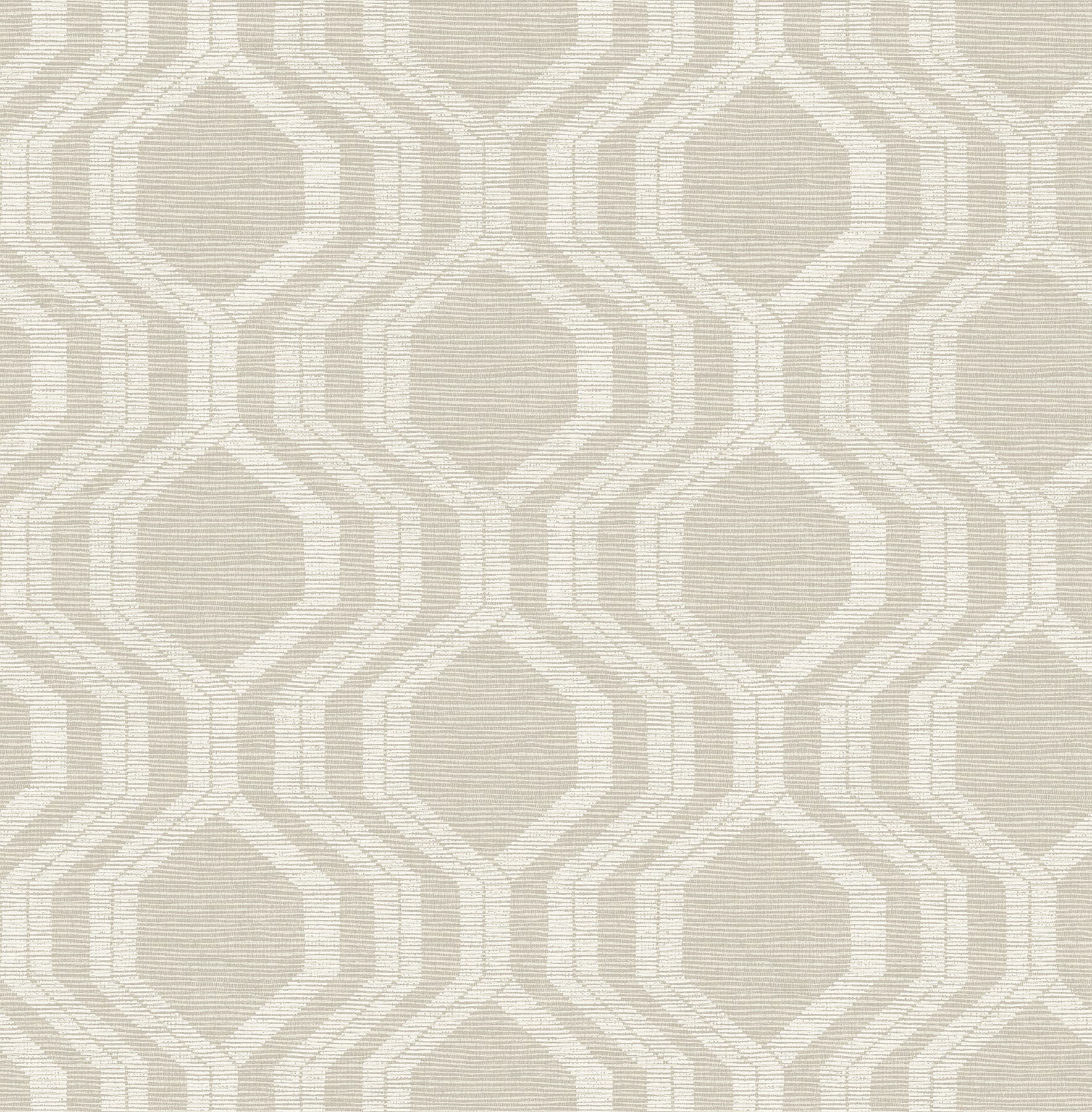 A-Street Prints Burton Neutral Modern Ogee Wallpaper, 20.5-in by 33-ft