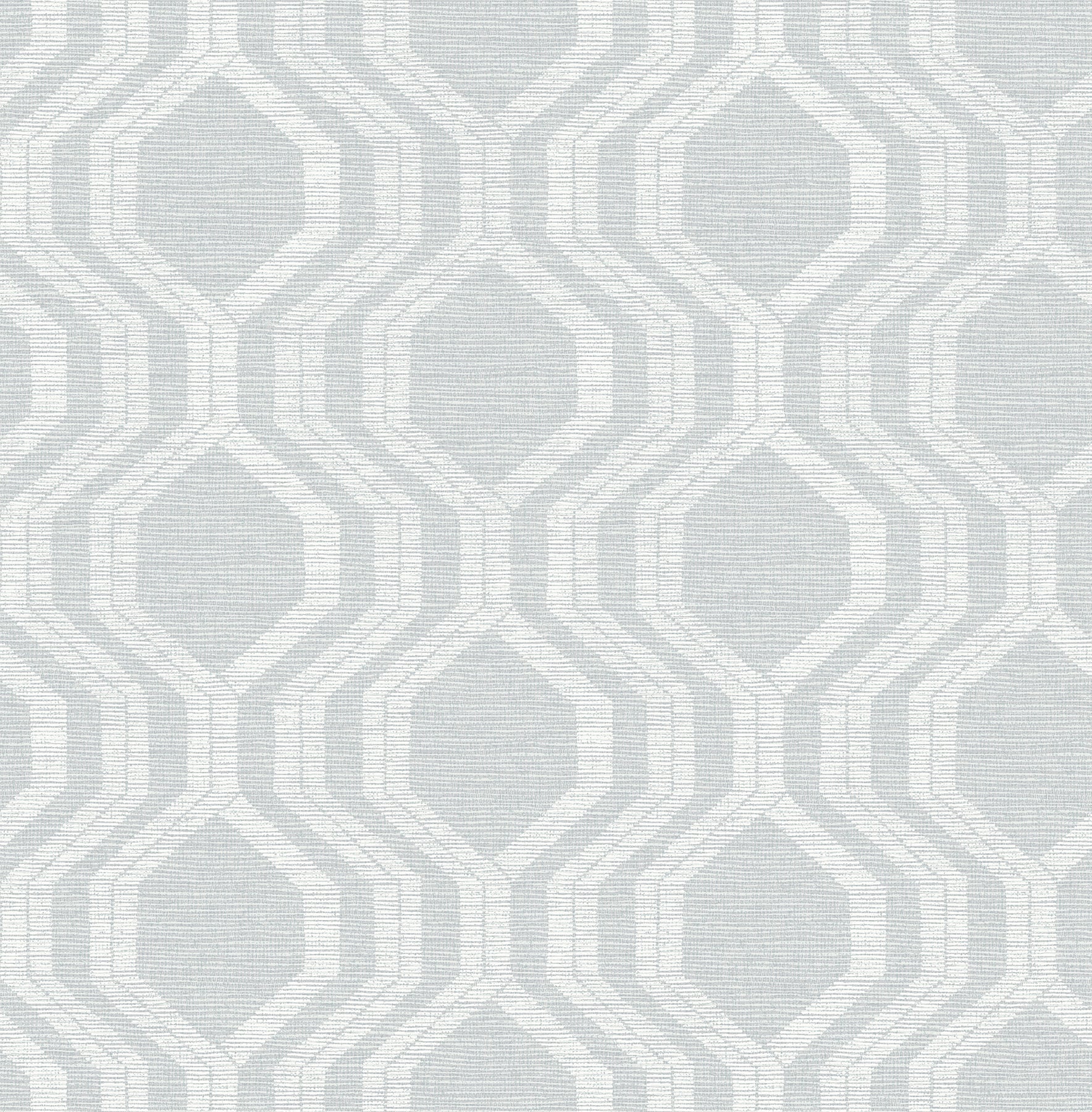 A-Street Prints Burton Pewter Modern Ogee Wallpaper, 20.5-in by 33-ft