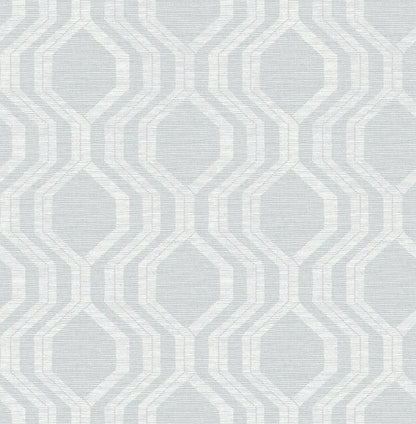 A-Street Prints Burton Pewter Modern Ogee Wallpaper, 20.5-in by 33-ft