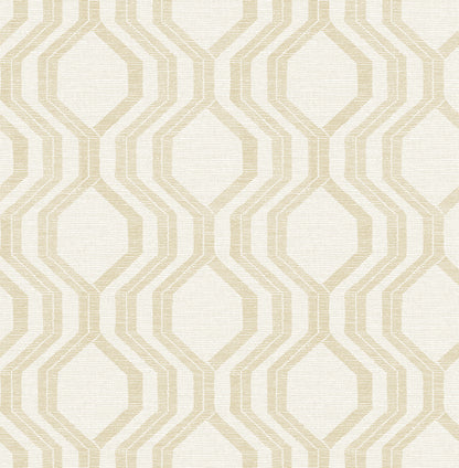 A-Street Prints Burton Gold Modern Ogee Wallpaper, 20.5-in by 33-ft