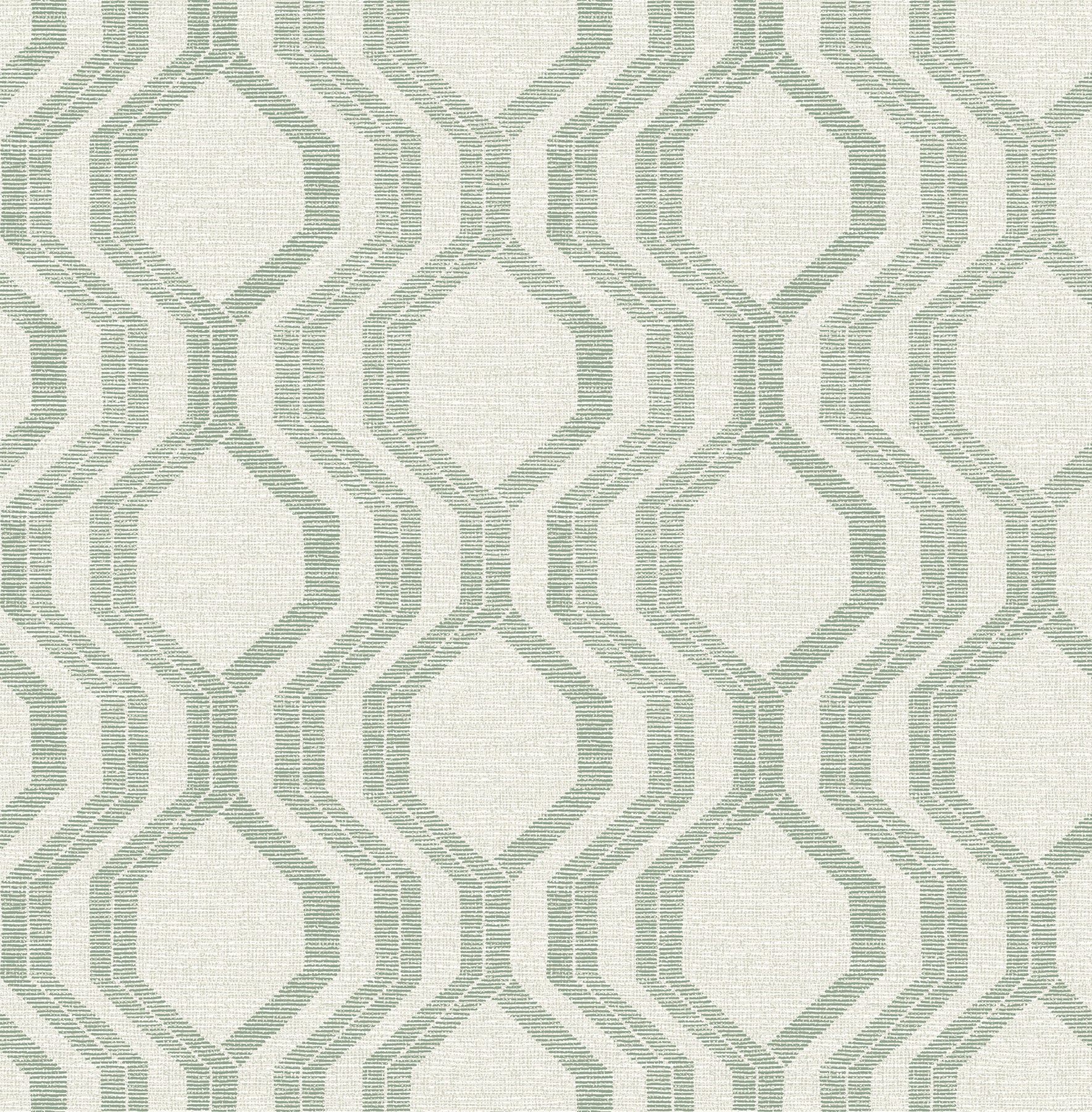 A-Street Prints Burton Green Modern Ogee Wallpaper, 20.5-in by 33-ft