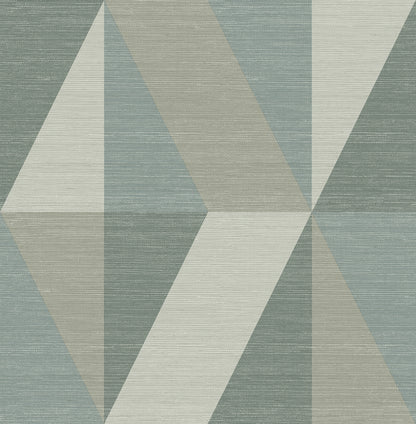 A-Street Prints Winslow Green Geometric Faux Grasscloth Wallpaper, 20.5-in by 33-ft