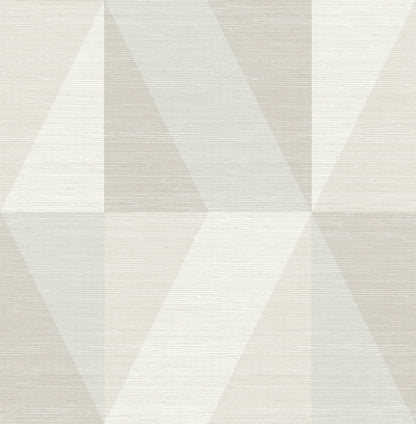 A-Street Prints Winslow Bone Geometric Faux Grasscloth Wallpaper, 20.5-in by 33-ft